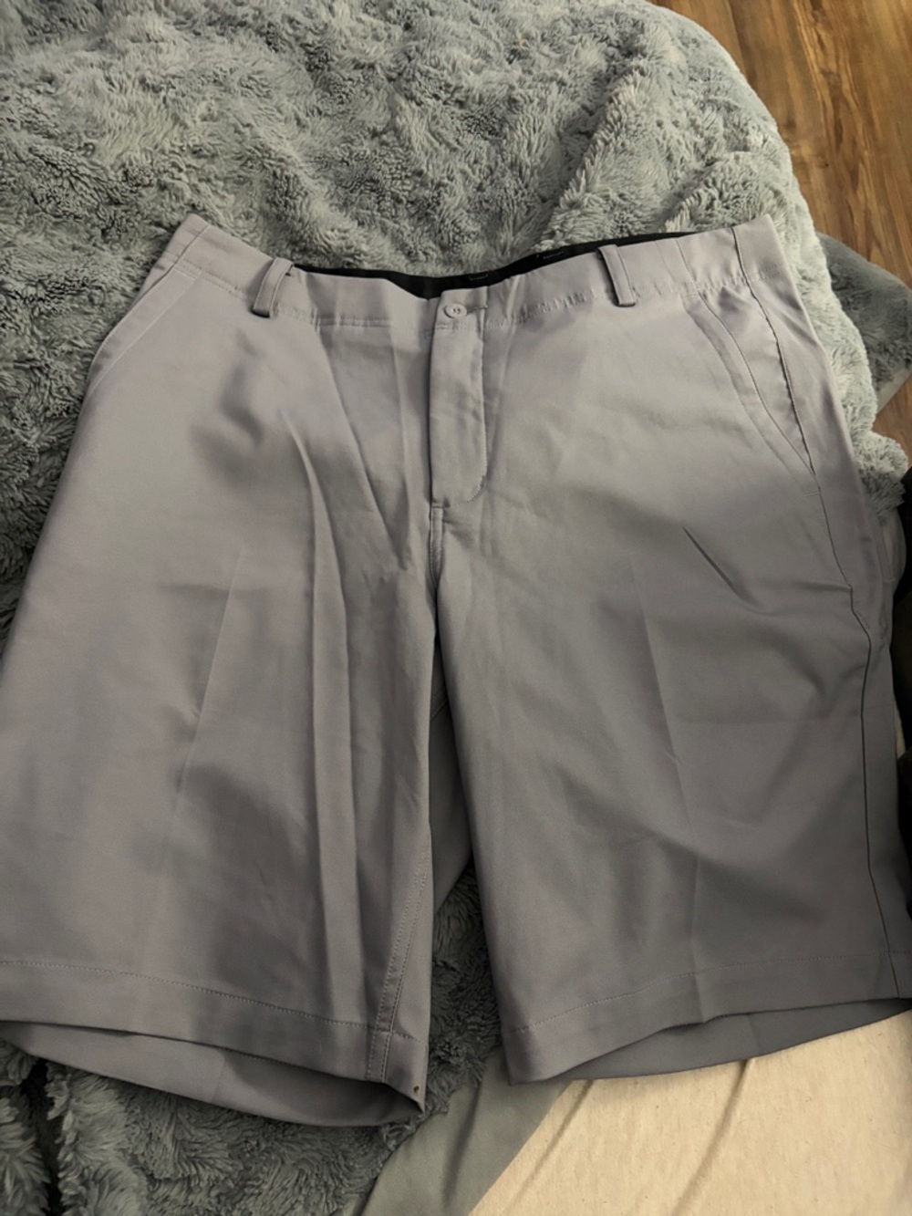 Nike Light Gray Flat-Front Performance Shorts